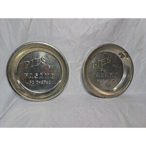 2 Vintage Pies By Fasano PO 7 - 8760 Metal Pie Tin  9 Inch,